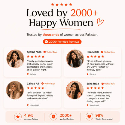 Product review section with verified buyers' testimonials on a pink background